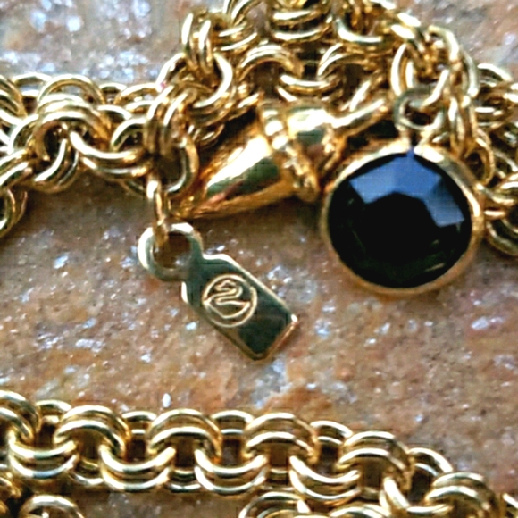 Vtg Swarovski Crystal Gold Charm Necklace Necklace - Picture 6 of 6